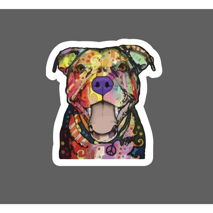 Pitbull Sticker Peace Colorful