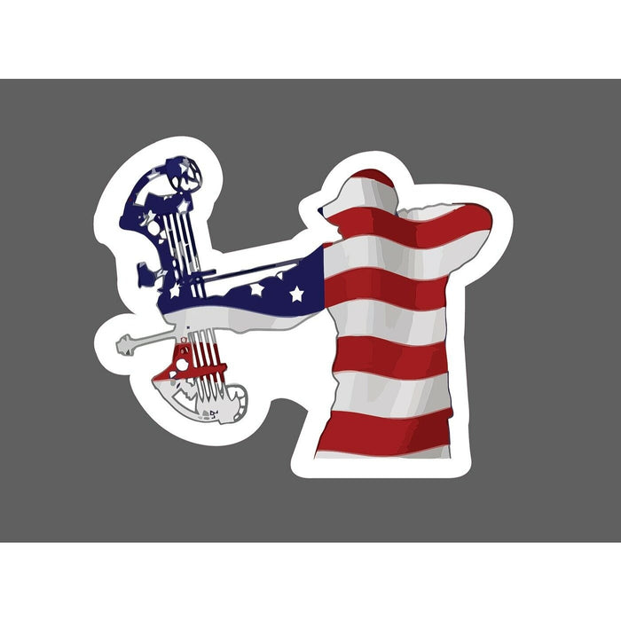 Bow Hunter Sticker USA Flag