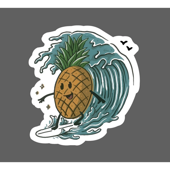 Pineapple Surfing Sticker