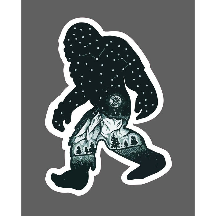 Bigfoot Sticker Night Forest