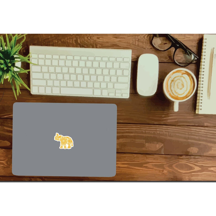 Elephant Sticker Yellow Mosiac