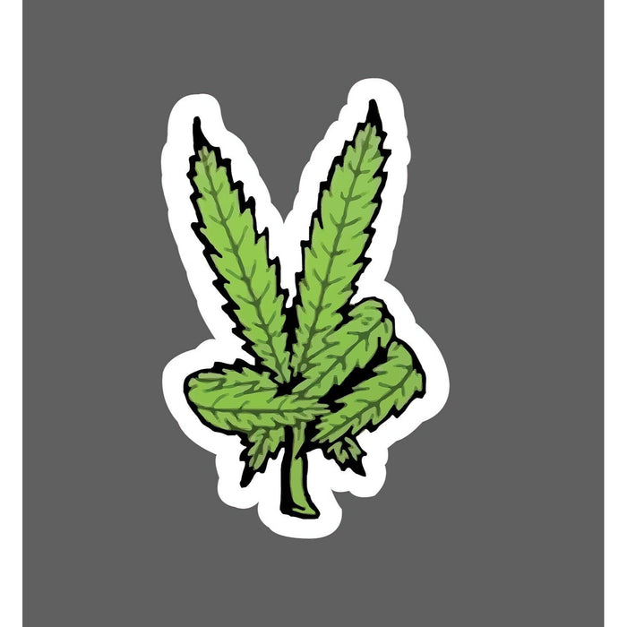 Weed Leaf Peace Sign Sticker 420