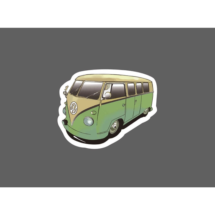 Bus Sticker Green Travel Retro