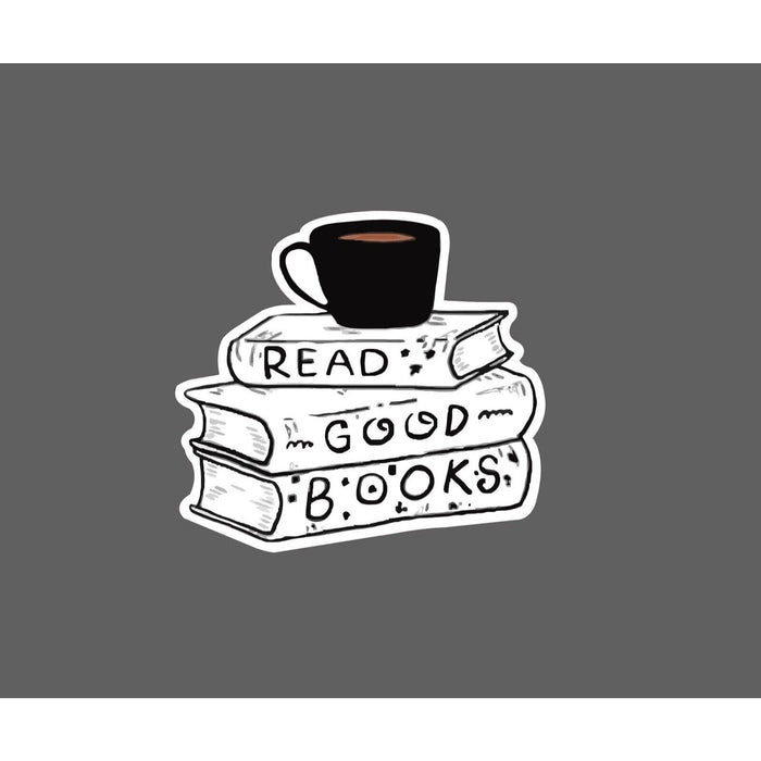 Read Good Books Sticker Coffee
