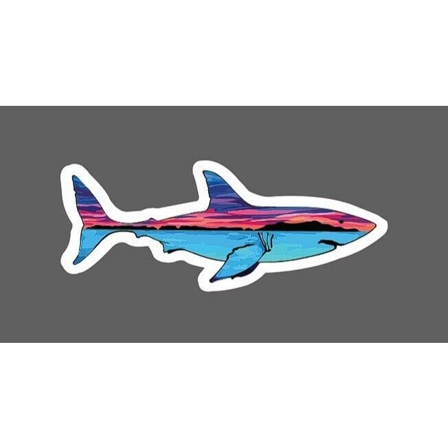 Shark Sticker Sunset Ocean