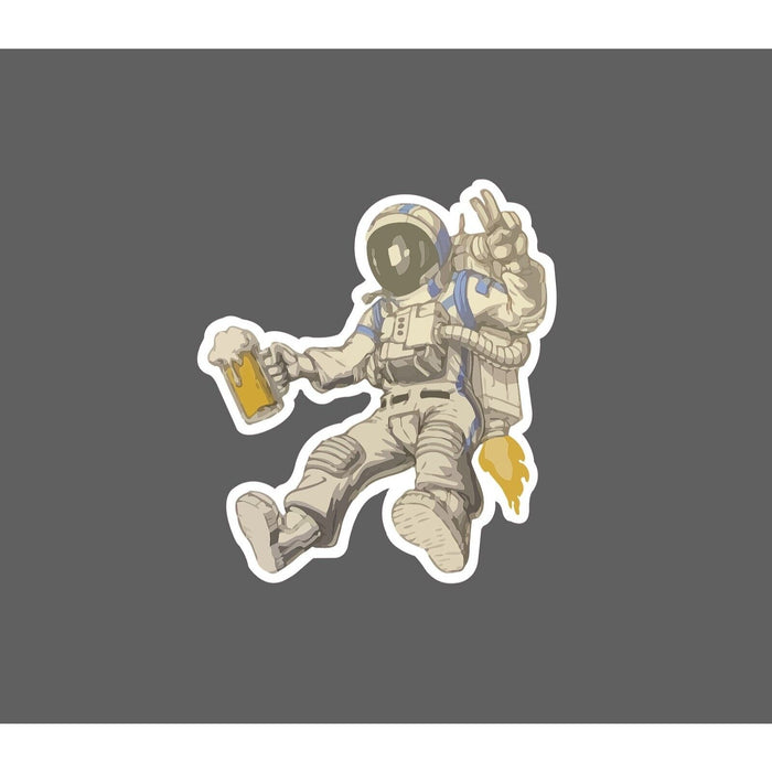 Astronaut Beer Sticker Space Walk