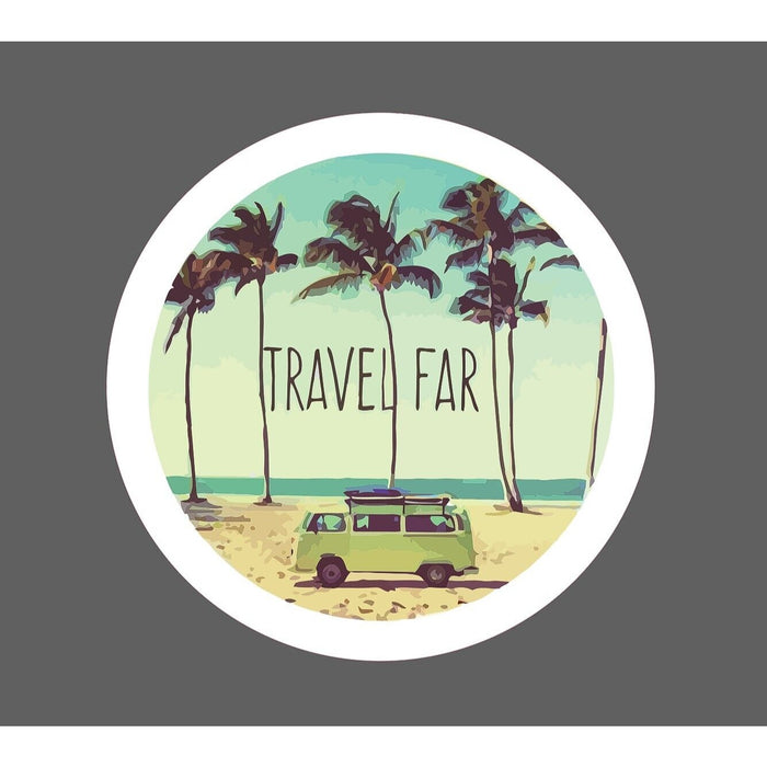 Travel Far Sticker Beach Van