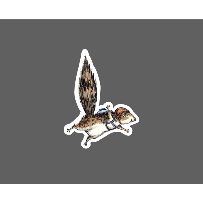 Squirrel Skydiving Sticker Flying