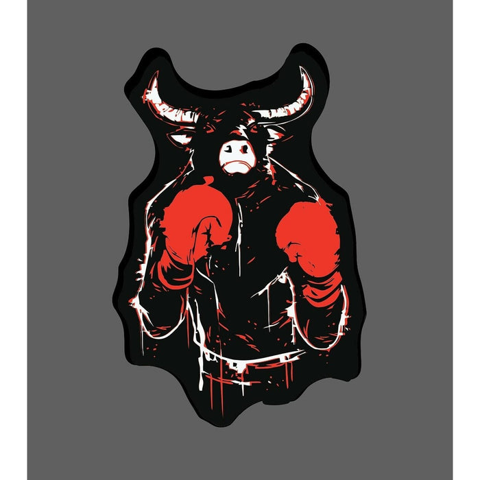 Boxing Bull Sticker Tough Red