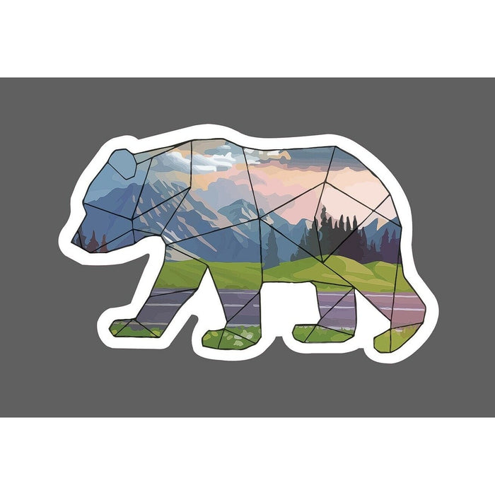 Bear Sticker Mountain Scene