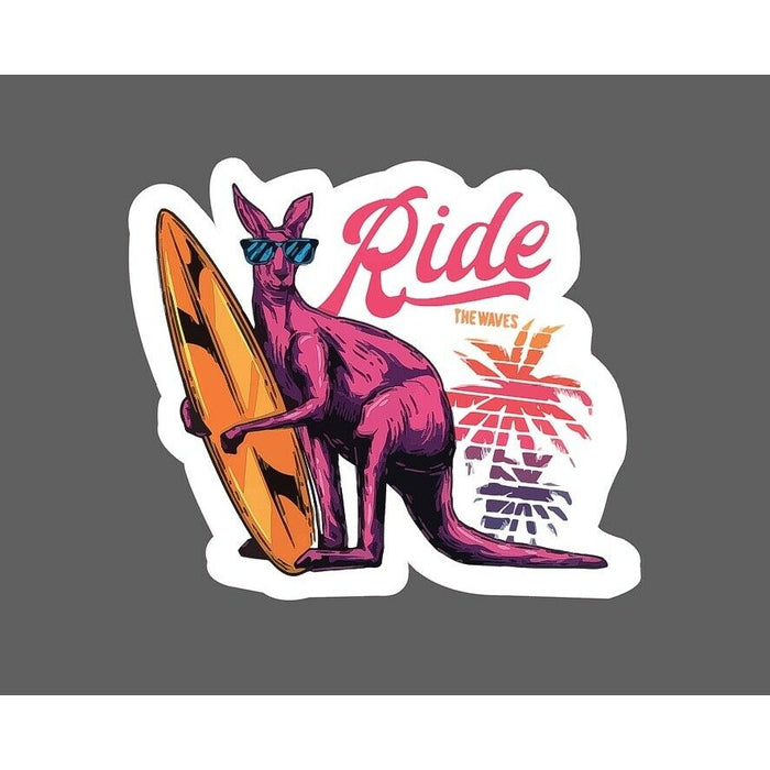 Ride The Waves Sticker Kangaroo