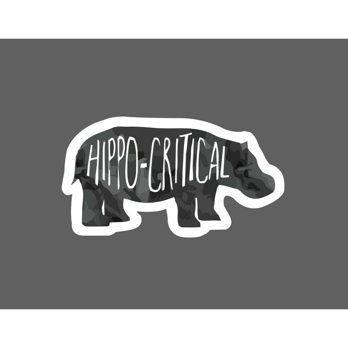 Hippo-Critical Sticker Pun