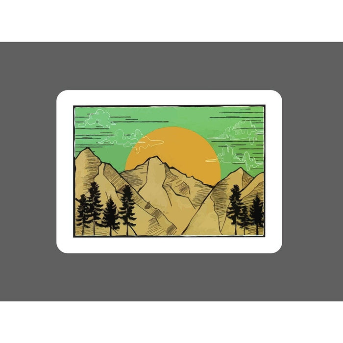 Mountain Range Sticker Sunset