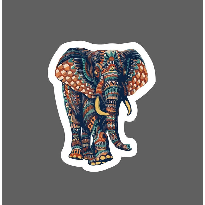 Elephant Sticker Ornate Patterns