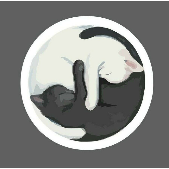 Cats Yin Yang Sticker Snuggling