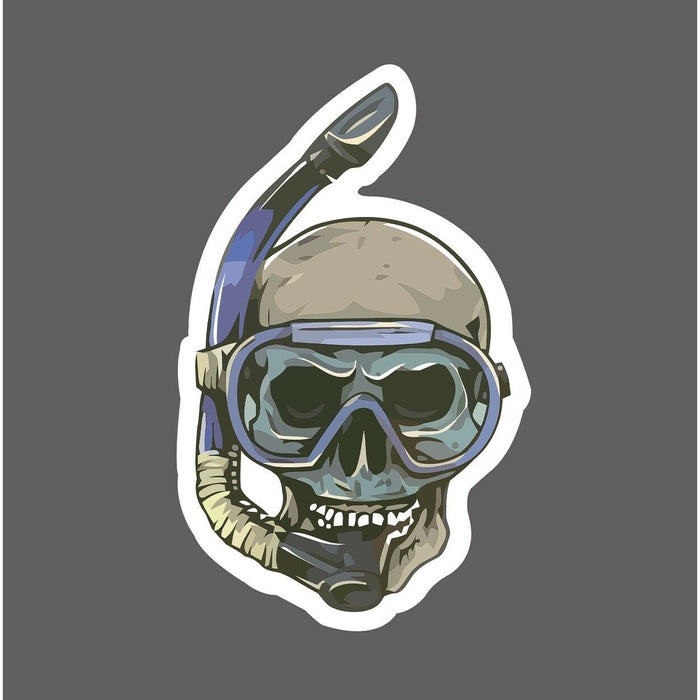 Diver Sticker Skull Snorkeling