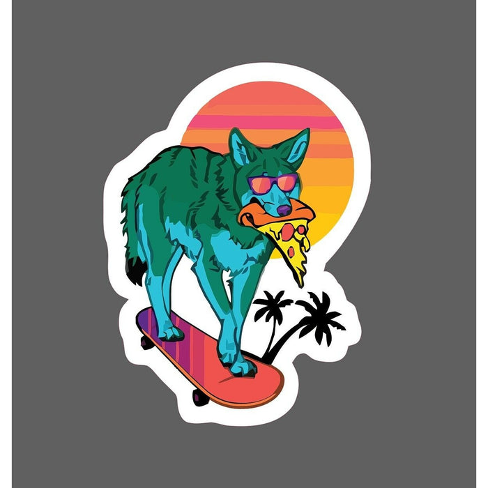 Coyote Skateboarding Sticker Pizza