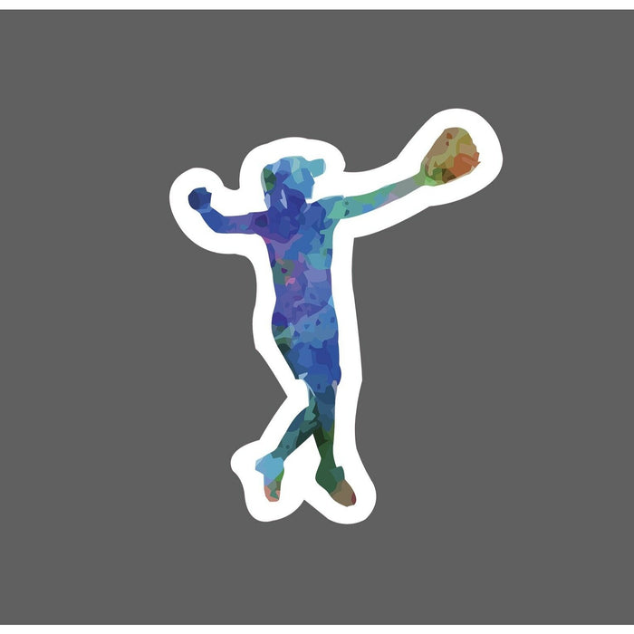 Softball Player Sticker Galaxy