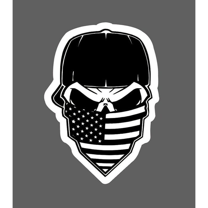 Skull Sticker American Flag Bandana