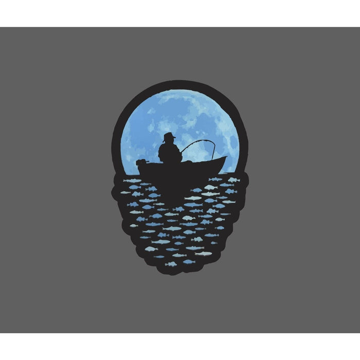 Night Fishing Sticker Moon