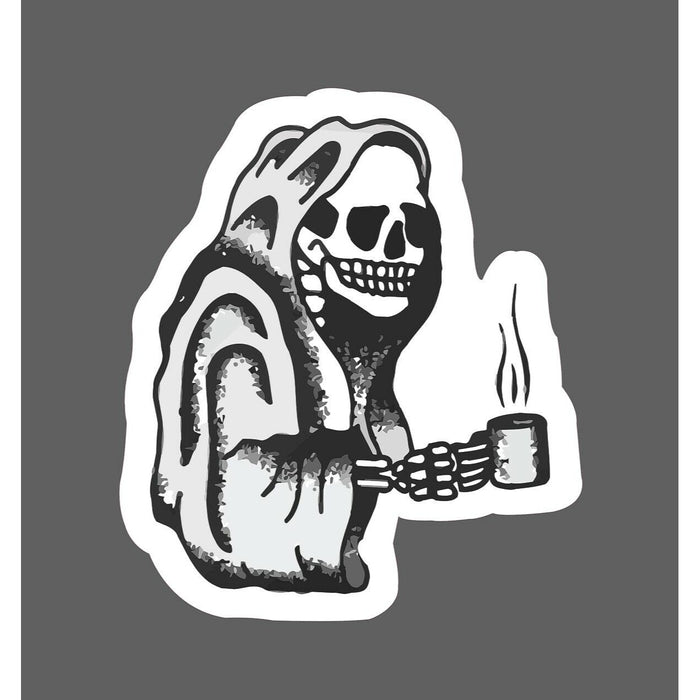 Grim Reaper Sticker Coffee Cup