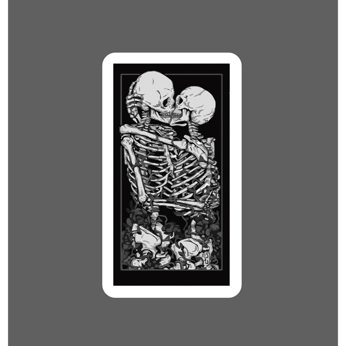 Kissing Skeletons Sticker Love