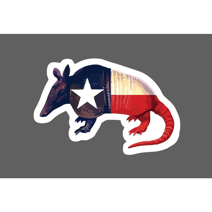 Armadillo Sticker Texas Flag