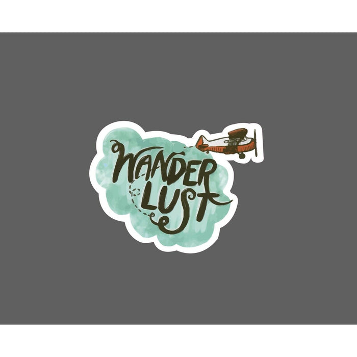 Wander Lust Sticker Plane Travel