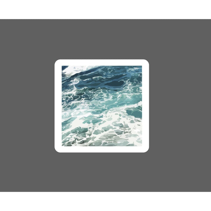 Ocean Waves Sticker Square Beach