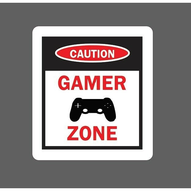 Gamer Zone Sticker Caution