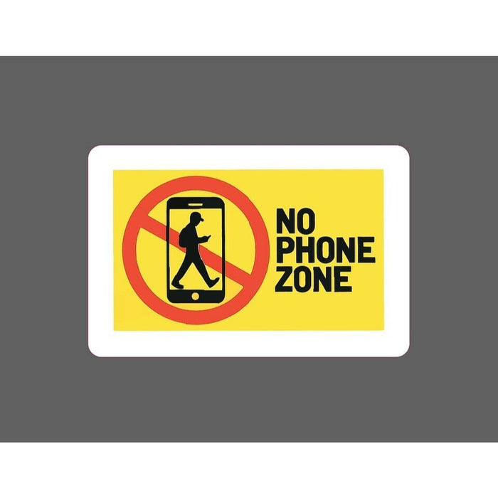 No Phone Zone Sticker Warning