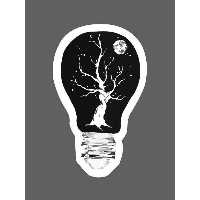 Lightbulb Sticker Tree Moon