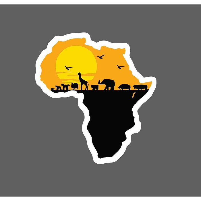 African Wildlife Sticker Sunset