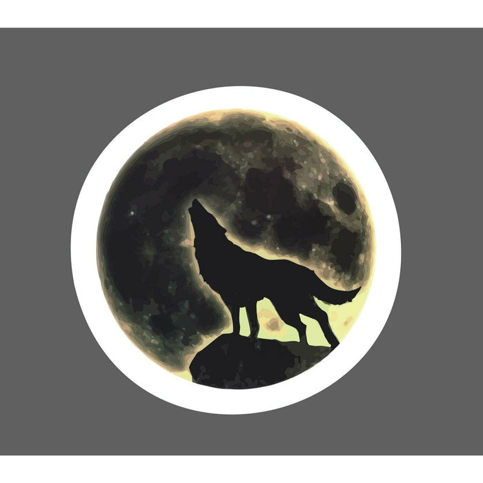 Howling Wolf Sticker Moon Wild