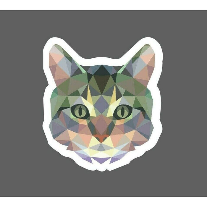 Cat Sticker Geometric Tabby