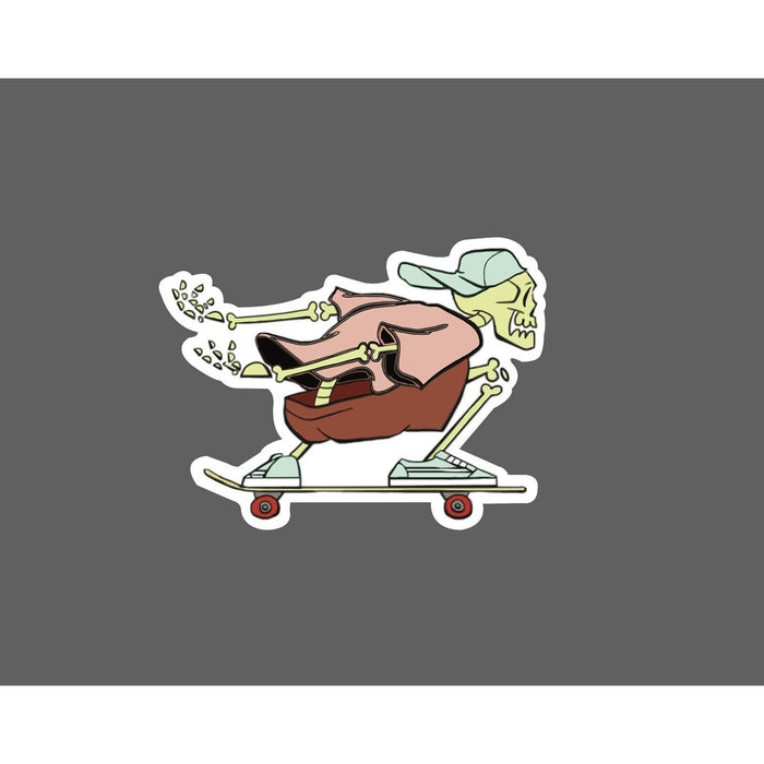 Skeleton Skateboarding Sticker