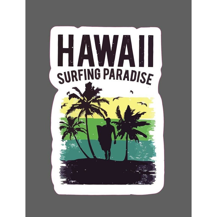 Hawaii Sticker Surfing Paradise