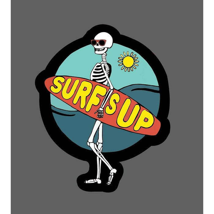 Surfs Up Sticker Skeleton Beach