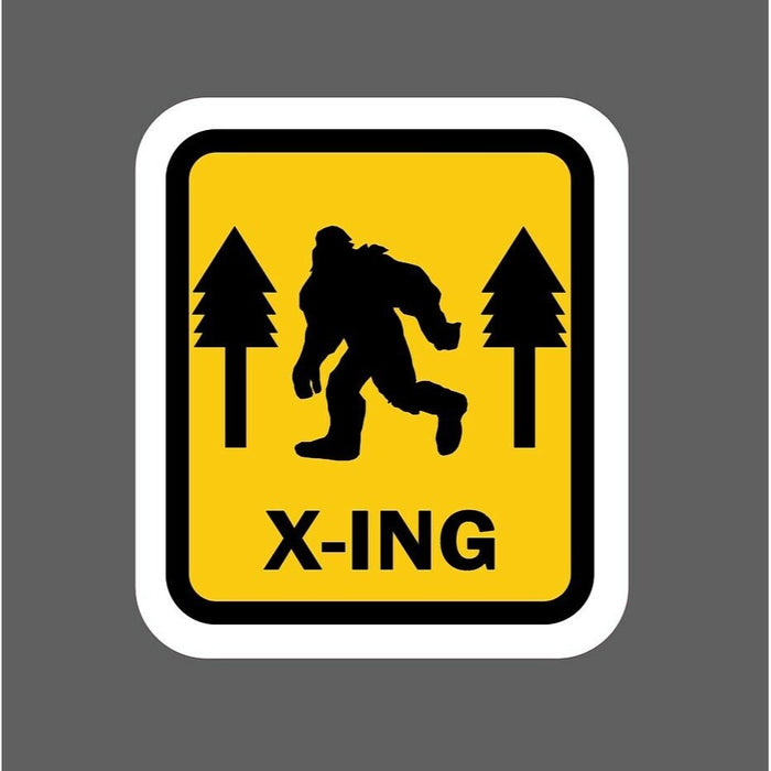 Bigfoot Crossing Sticker Sign