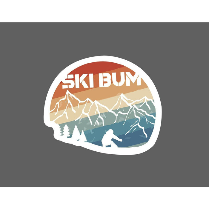 Ski Bum Sticker Slopes Snow