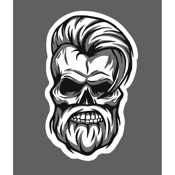 Bearded Skull Sticker Long Hair