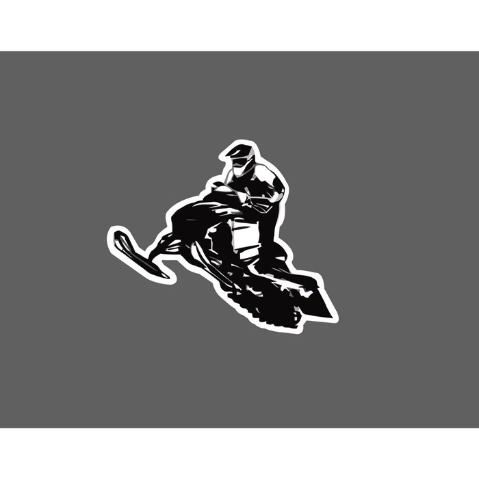 Snow Mobile Sticker Black and Gray Winter