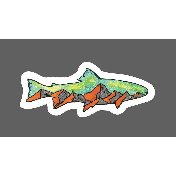 Fishing Sticker Mountain Salmon