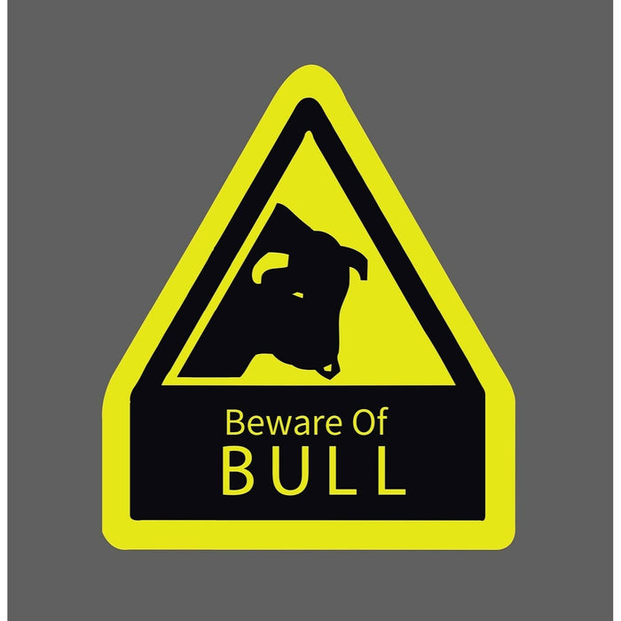 Beware of Bull Sticker Caution