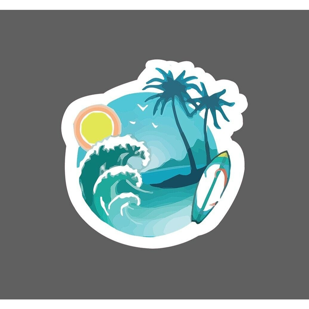 Beach Wave Sticker Tropical – StickerDynasty