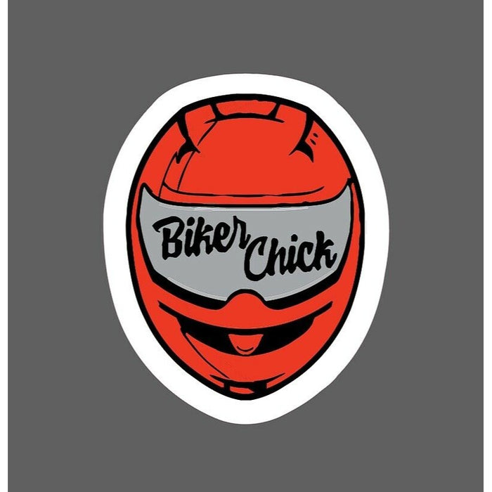 Biker Chick Sticker Helmet