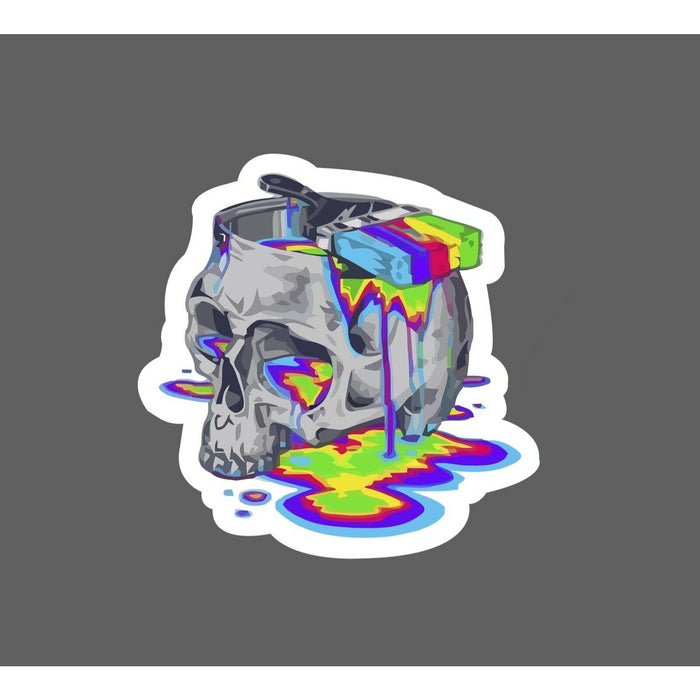 Skull Sticker Paint Trippy