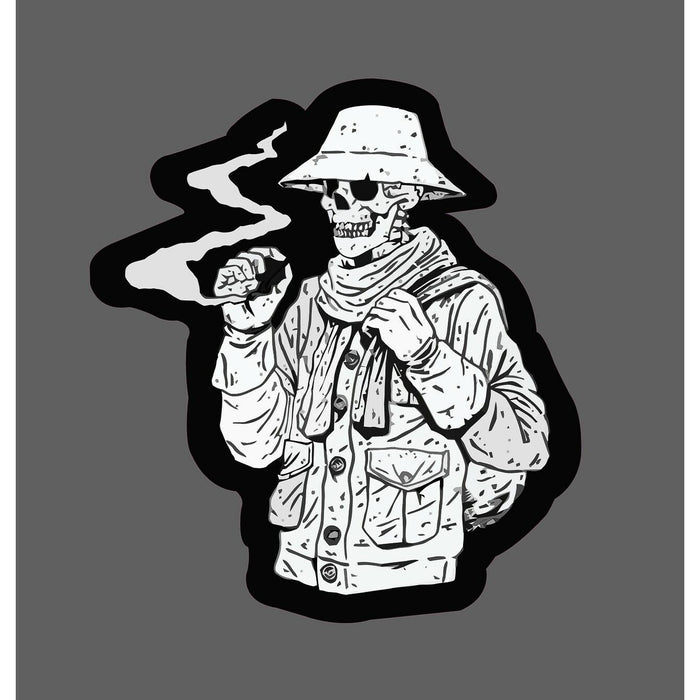 Smoking Skeleton Sticker Bucket Hat