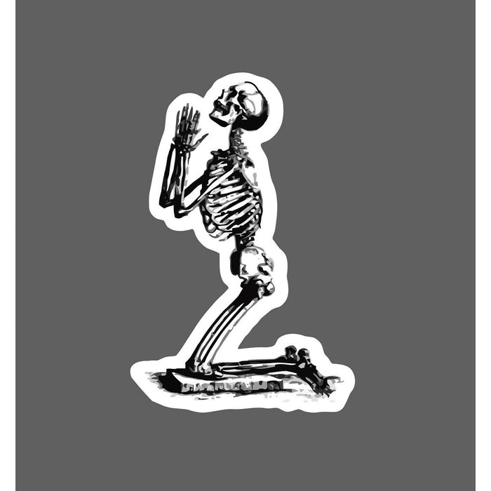 Praying Skeleton Sticker Until Death Faith