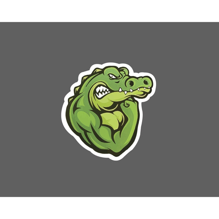 Alligator Flexing Sticker Strong